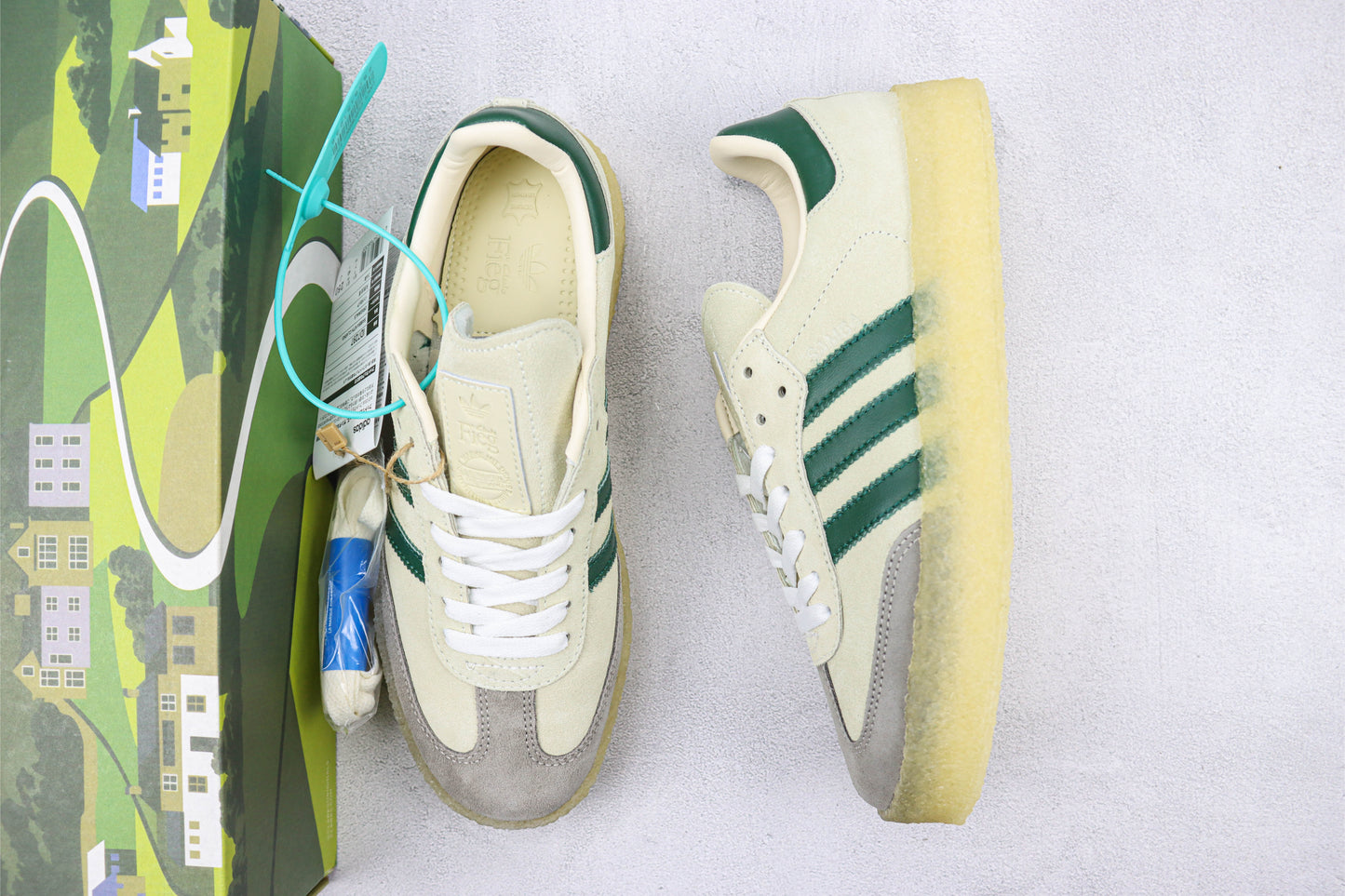 Ronnie Fieg × Clarks × adidas Samba White Green
