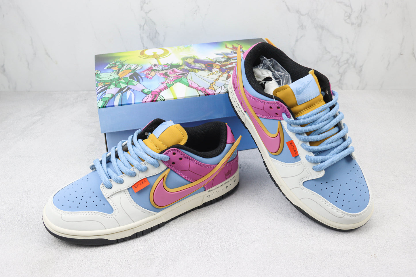 Nike SB Dunk Low Pink Blue White Saint Seiya