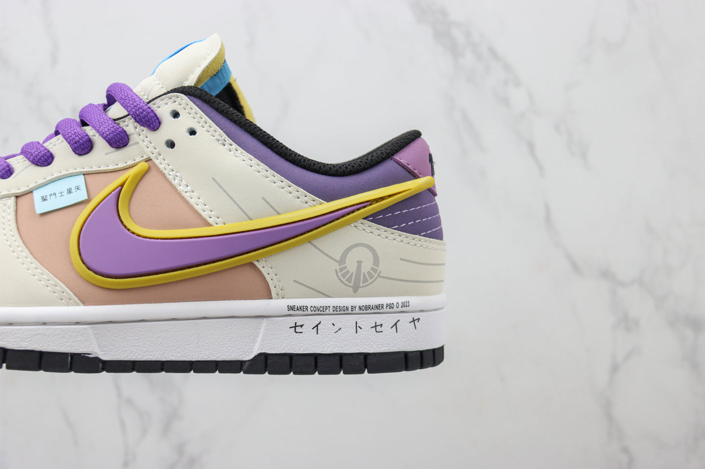 Nike SB Dunk Low Off White Purple Yellow Black