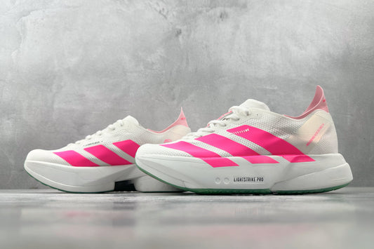 Adizero Adios Pro 4 branco e rosa